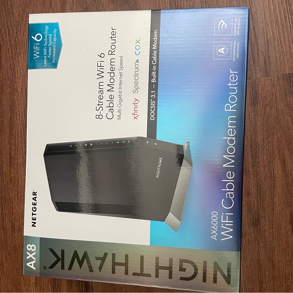 8 Stream Wi-Fi 6 Cable Modem Router